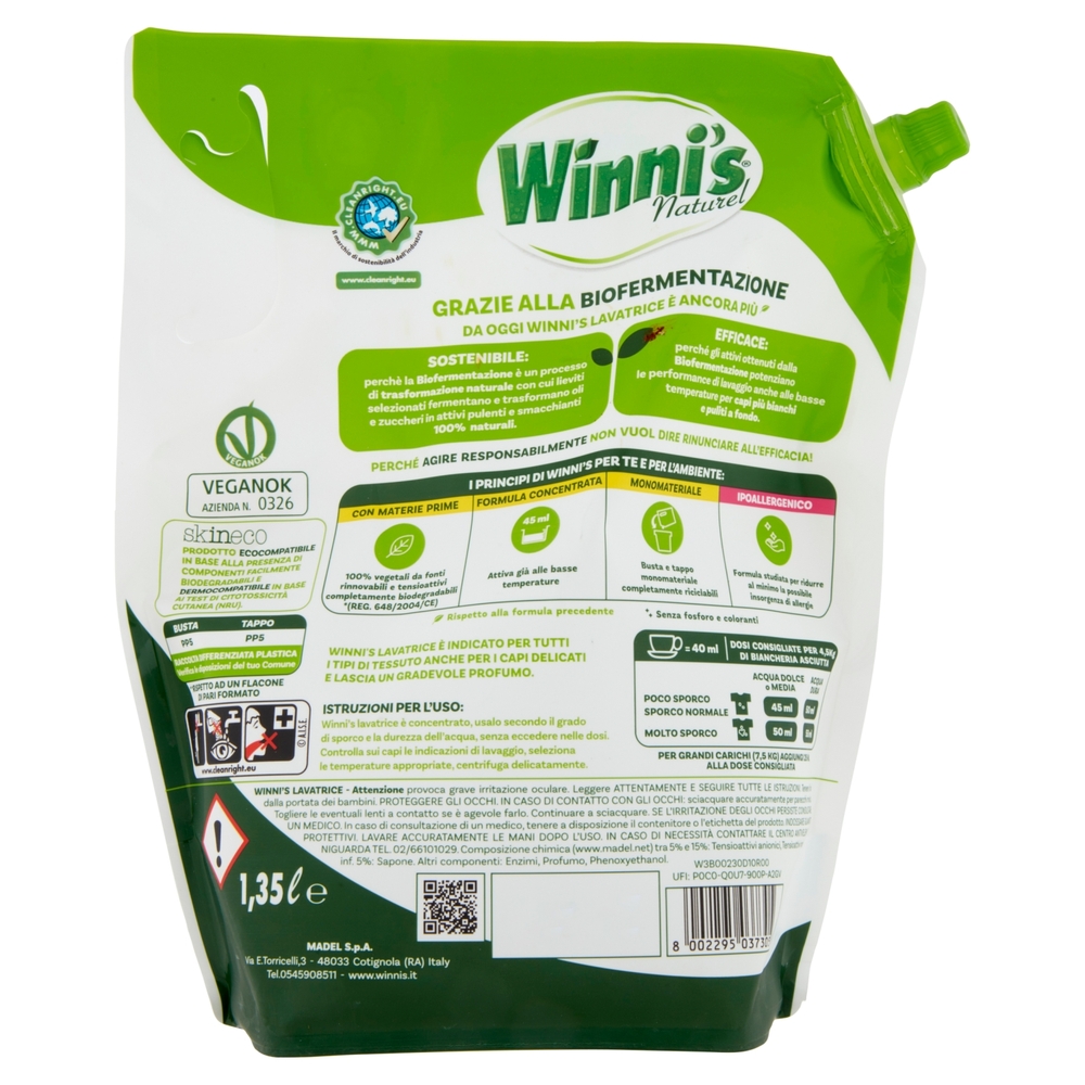 Winni's Naturel Lavatrice Aleppo e Verbena pouch 30 Lavaggi 1,35 l